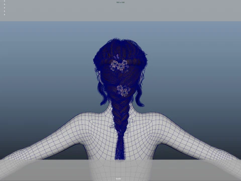 Female Hair 3D Model
