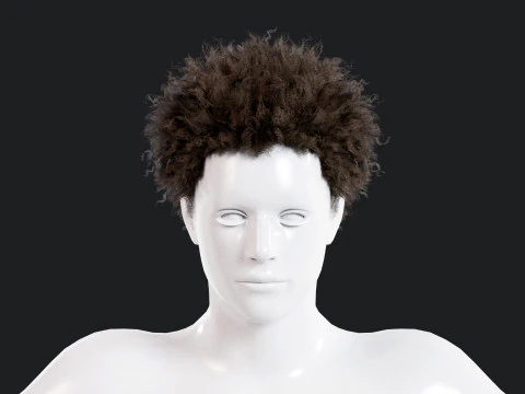 Realistic Male Hair 3D Model