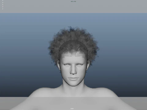 Realistic Male Hair 3D Model