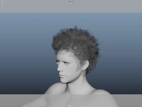 Realistic Male Hair 3D Model