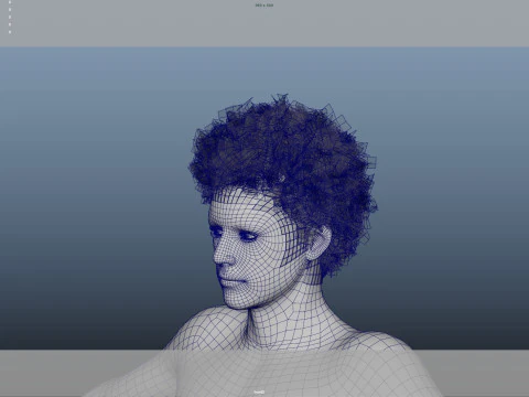 Realistic Male Hair 3D Model