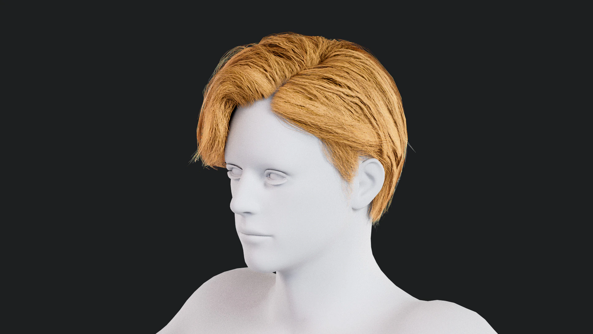 Realistic Male Hair 3D Model .c4d .max .obj .3ds .fbx .stl .blend 