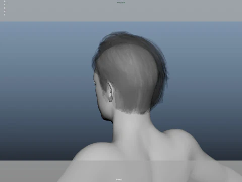Realistic Male Hair 3D Model