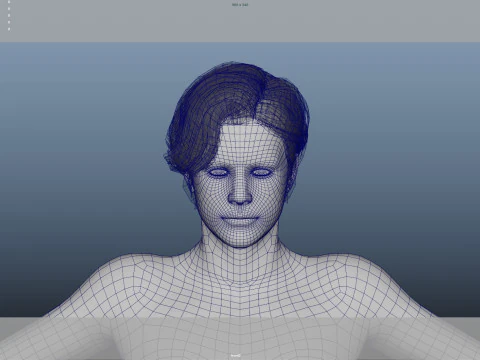 Realistic Male Hair 3D Model