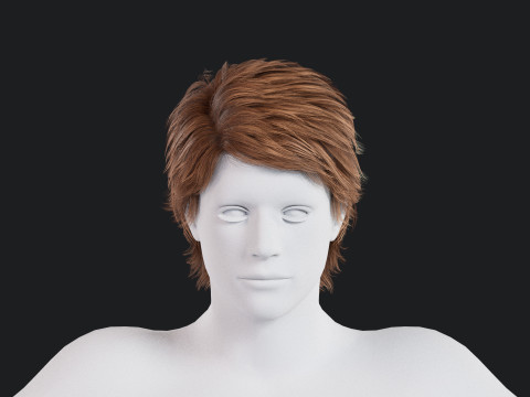 Realistic Male Hair 3D Model