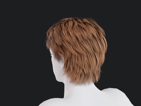Realistic Male Hair 3D Model