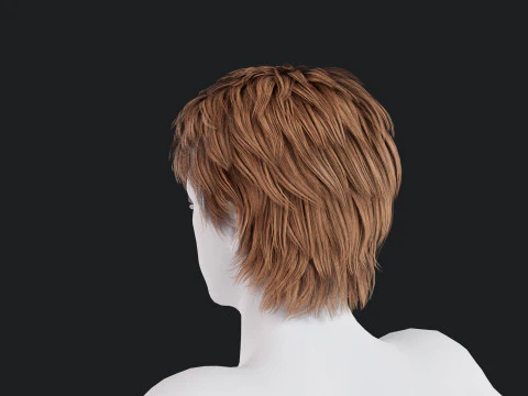 Realistic Male Hair 3D Model
