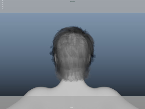 Realistic Male Hair 3D Model