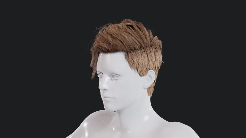 Realistic Male Hair 3D 모델 .c4d .max .obj .3ds .fbx .stl .blend 