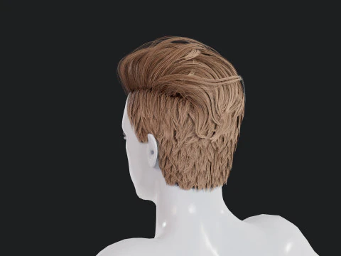 Realistic Male Hair 3D Model