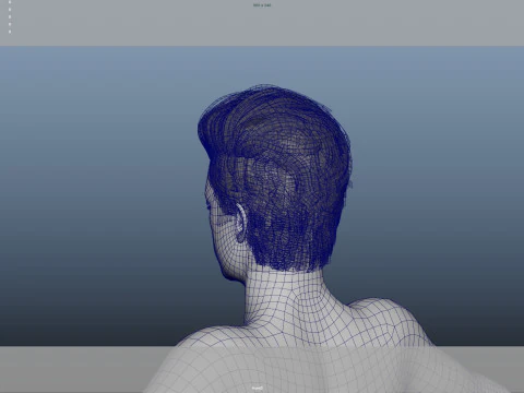 Realistic Male Hair 3D Model