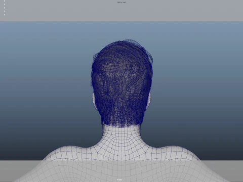 Realistic Male Hair 3D Model