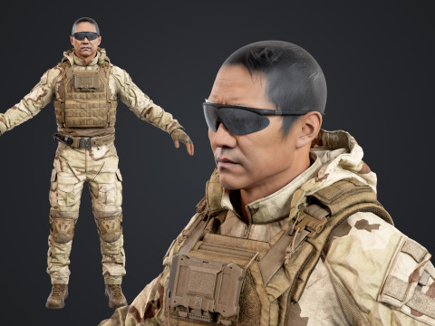 Special Operation United States Soldier 3D Model