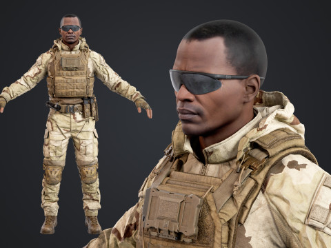 Special Operation United States Soldier 3D Model