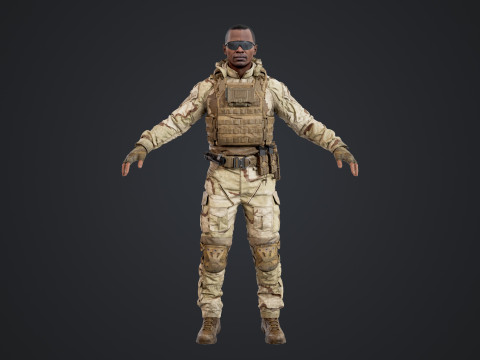 Special Operation United States Soldier 3D Model