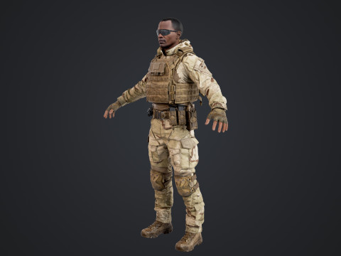 Special Operation United States Soldier 3D Model