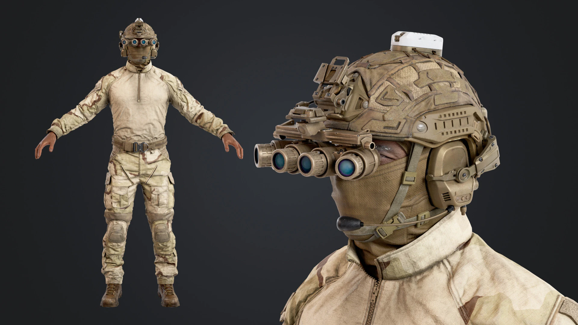 Special Operation United States Soldier 3D Model .c4d .max .obj .3ds .fbx .stl .blend 