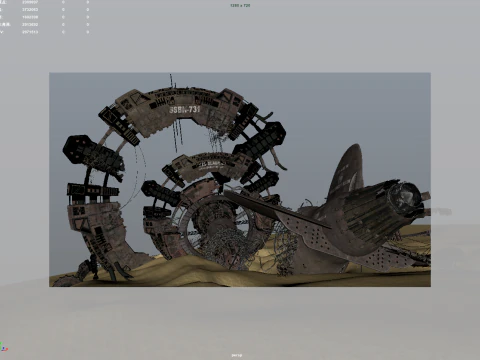 Spaceship Wreckage 3D Model