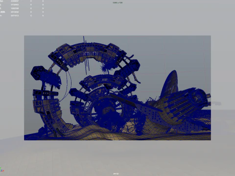 Spaceship Wreckage 3D Model
