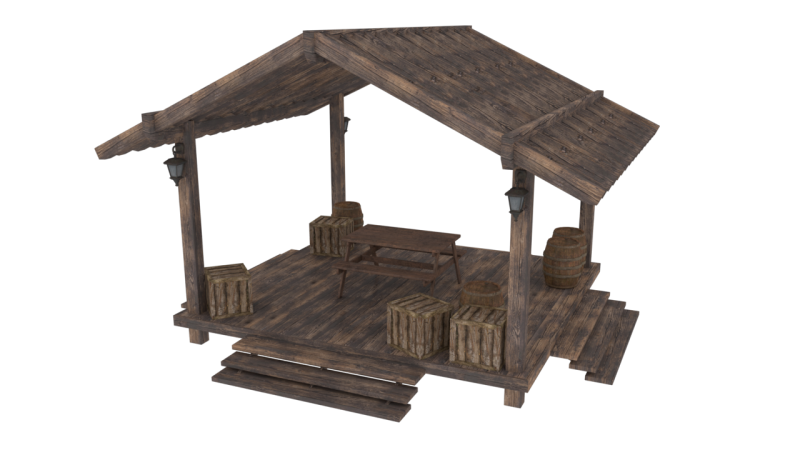 Ranch Pavilion 3D Model .c4d .max .obj .3ds .fbx .stl .blend 