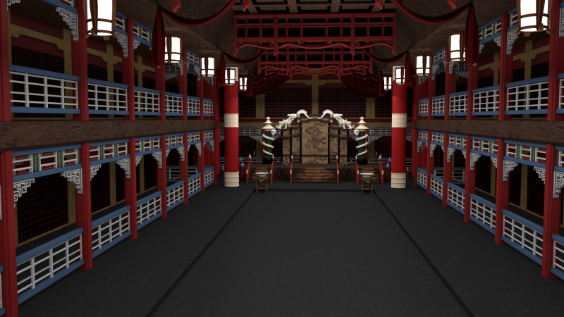 चीनी शाही महल 3D मॉडल .c4d .max .obj .3ds .fbx .stl .blend 