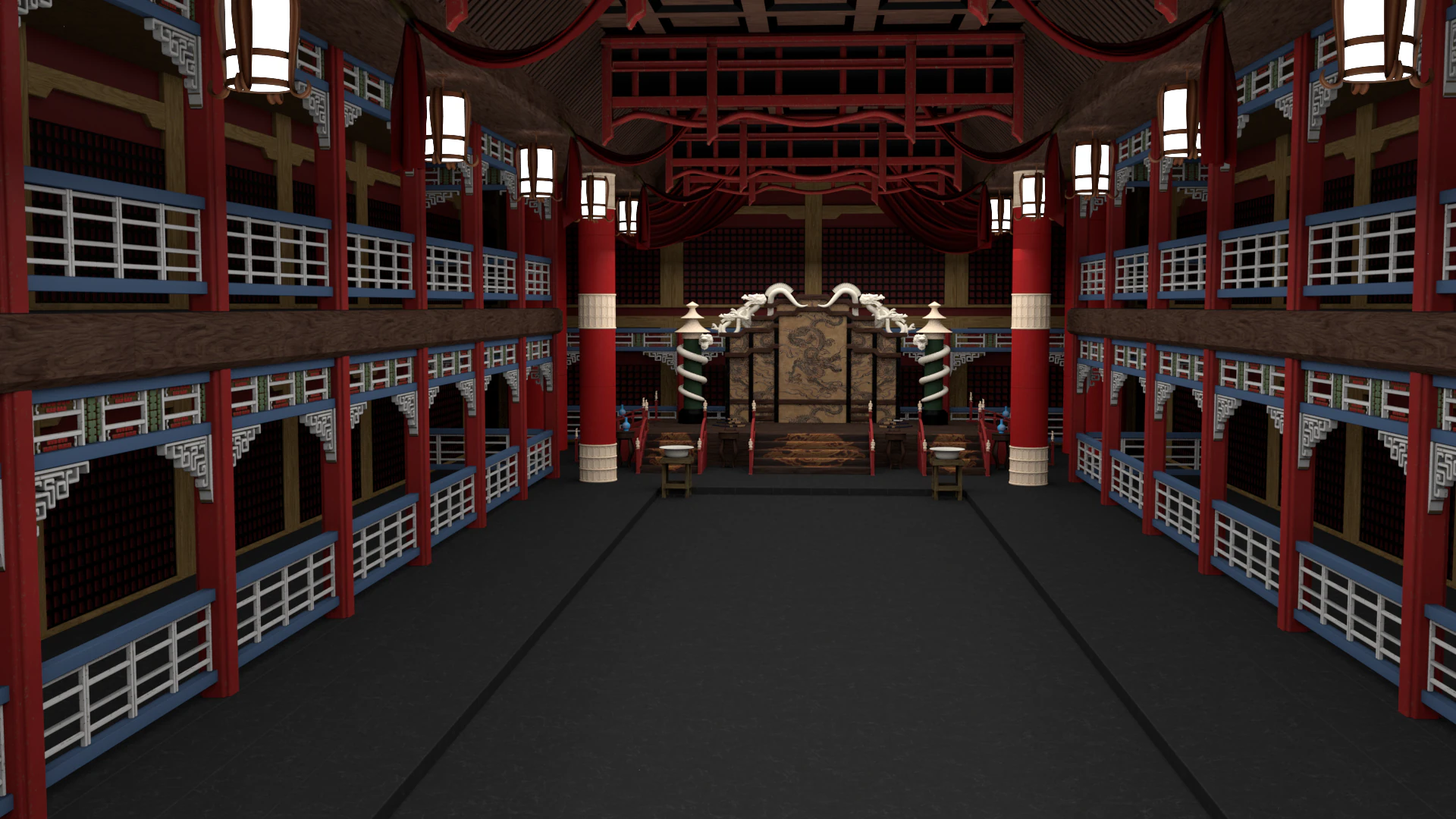 Chinese Imperial Palace 3D Model .c4d .max .obj .3ds .fbx .stl .blend 