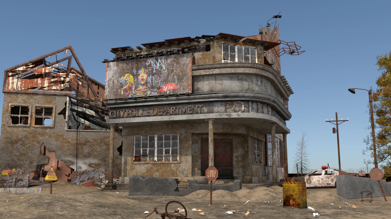 Citt&agrave; abbandonata Modello 3D .c4d .max .obj .3ds .fbx .stl .blend 