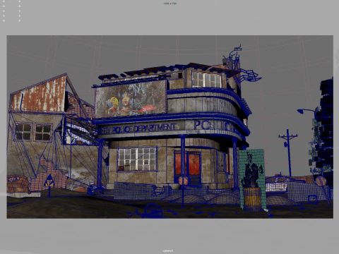 Citt&agrave; abbandonata Modello 3D