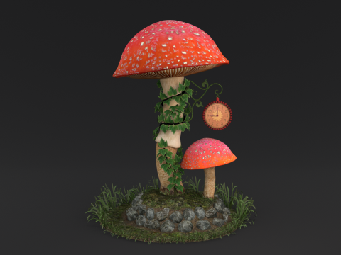 Mushroom Clock 3D Model