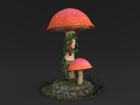 Mushroom Clock 3D Model