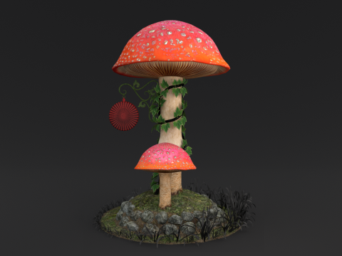 Mushroom Clock 3D Model