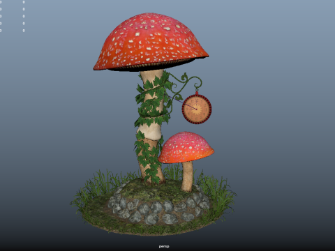 Mushroom Clock 3D Model