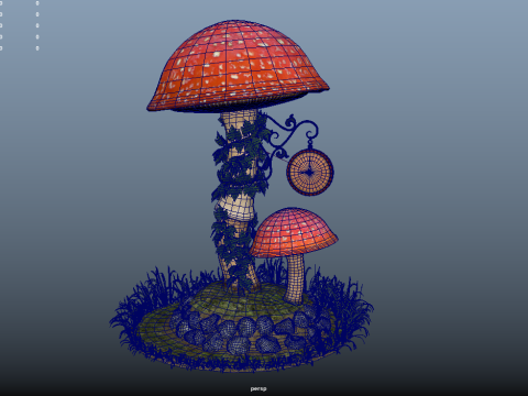 Mushroom Clock 3D Model