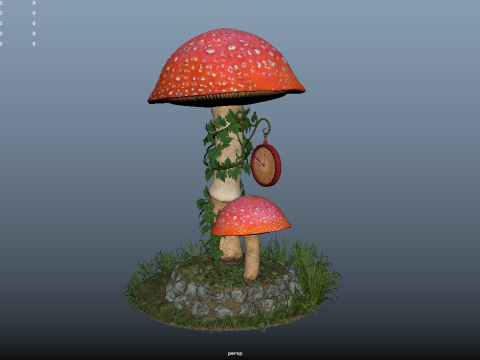 Mushroom Clock 3D Model