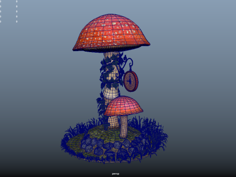 Mushroom Clock 3D Model