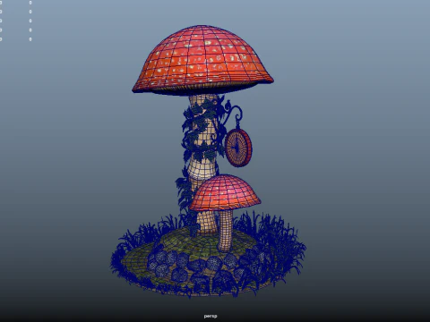 Orologio a fungo Modello 3D