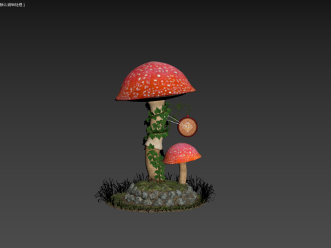 Mushroom Clock 3D Model