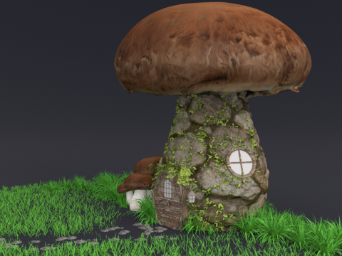 Mushroom House Model 3D