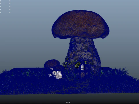 Mushroom House 3D Model