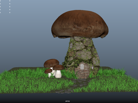 Mushroom House Model 3D