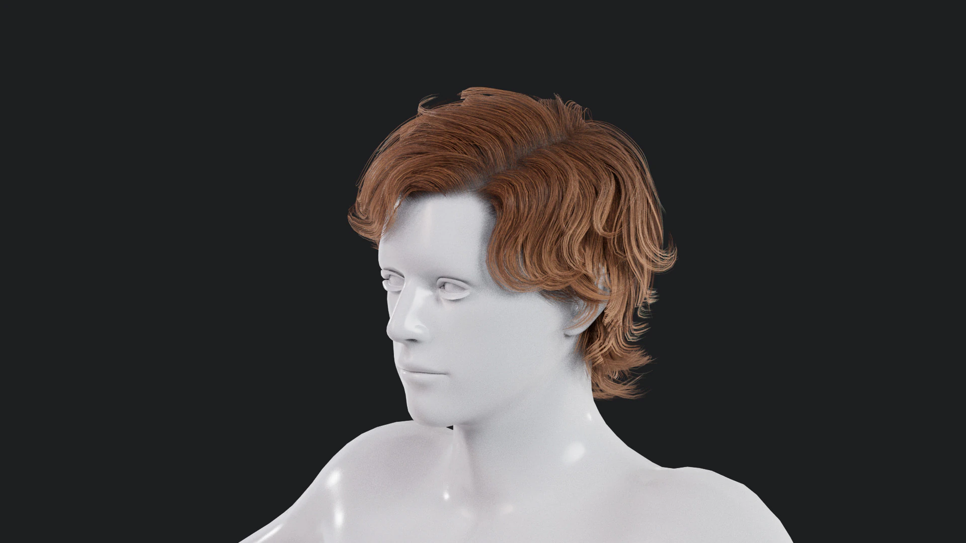 Realistic Male Hair Low-poly 3D Model .c4d .max .obj .3ds .fbx .stl .blend 