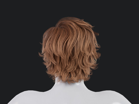 Realistic Male Hair Low-poly 3Dモデル