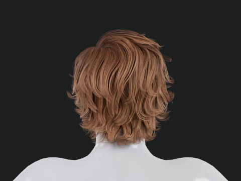 Realistic Male Hair Low-poly 3D Model