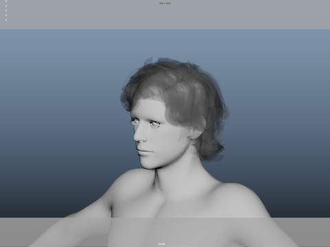 Realistic Male Hair Low-poly 3Dモデル