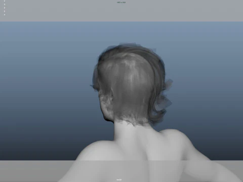 Realistic Male Hair Low-poly 3D Model