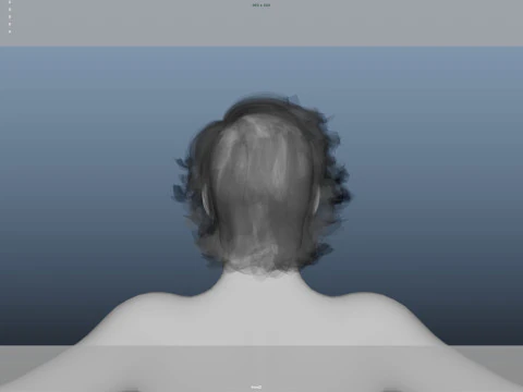 Realistic Male Hair Low-poly 3D Model