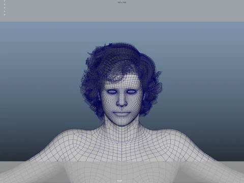Realistic Male Hair Low-poly 3D Model