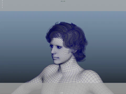 Realistic Male Hair Low-poly 3D Model