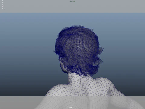 Realistic Male Hair Low-poly 3D Model
