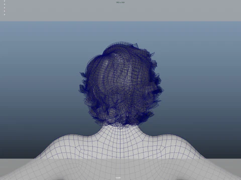 Realistic Male Hair Low-poly 3D Model